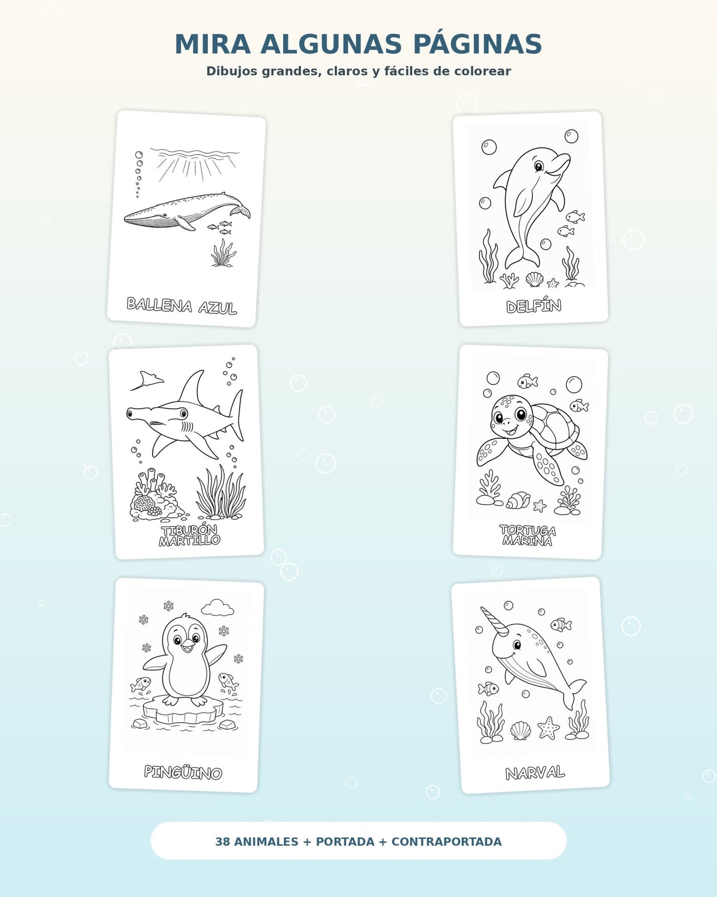 Animales Marinos para Colorear - BailyKids