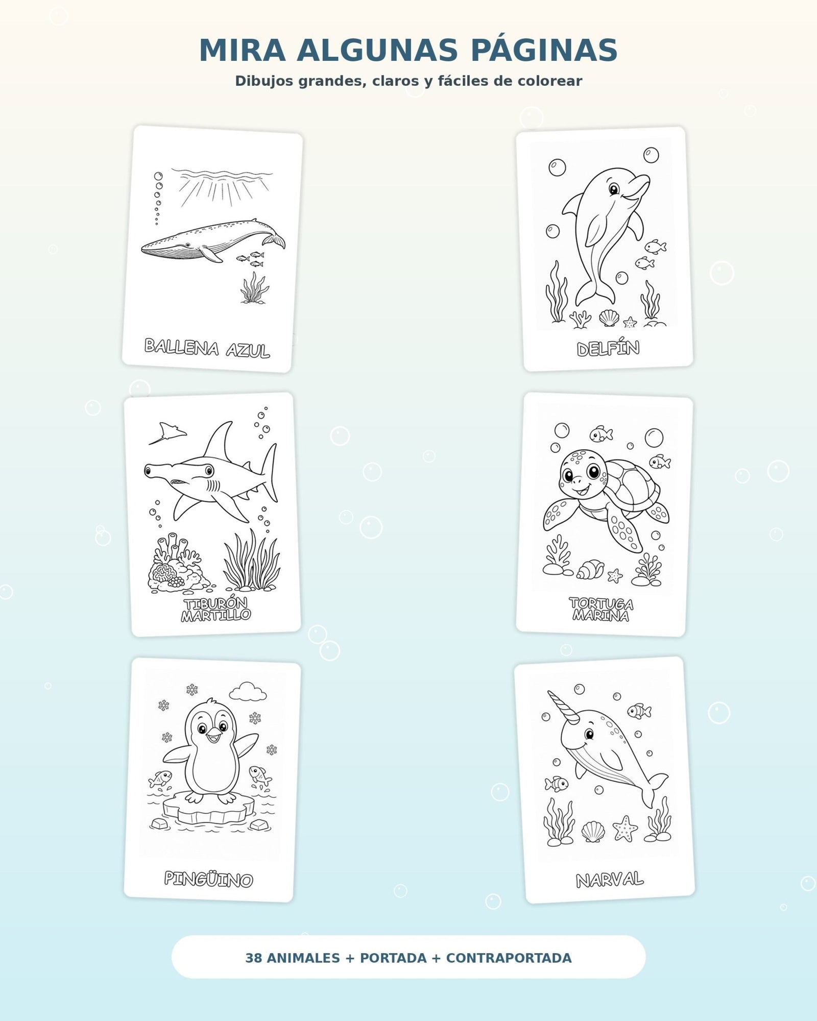 Animales Marinos para Colorear - BailyKids