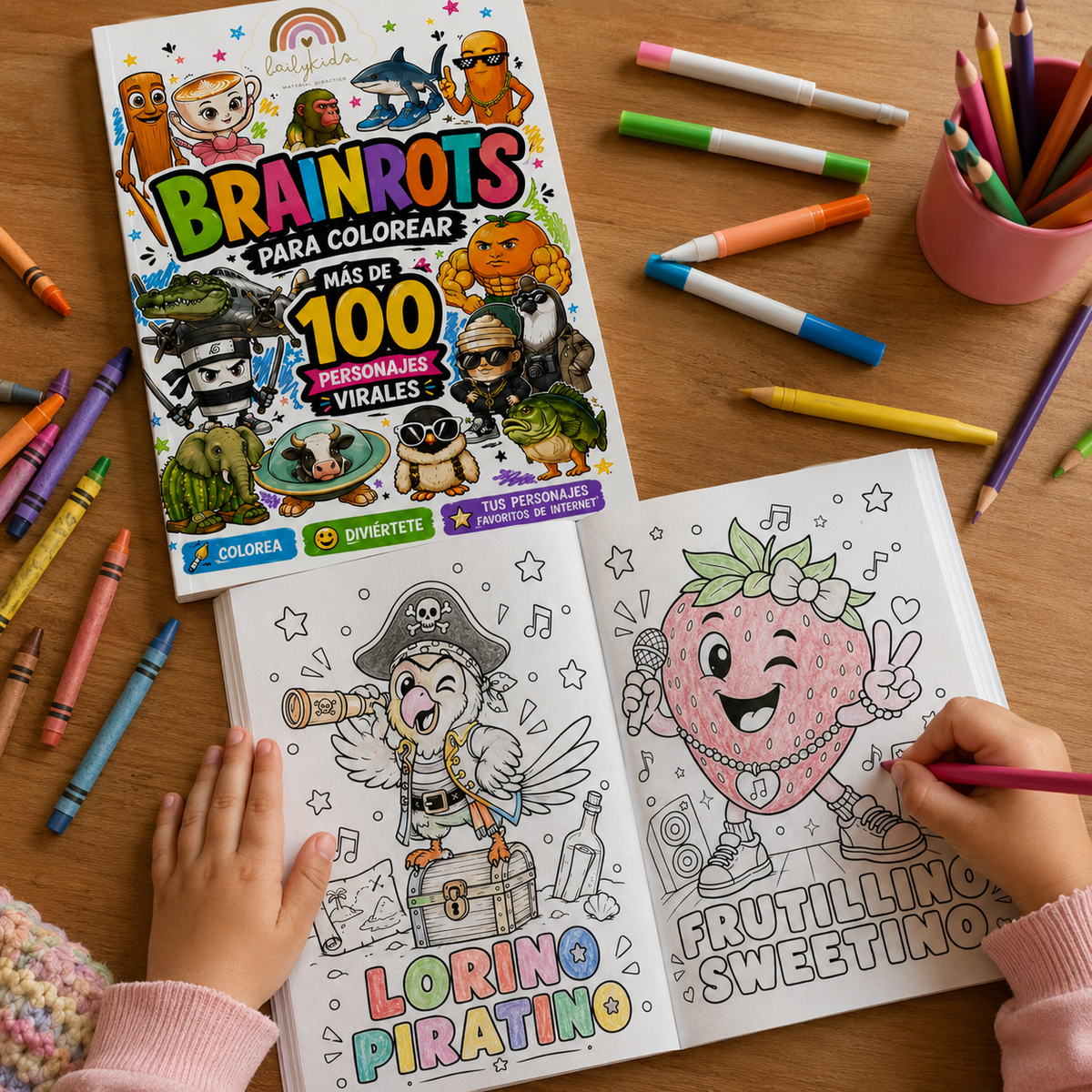 Brainrots para colorear | Libro PDF con 100+ personajes