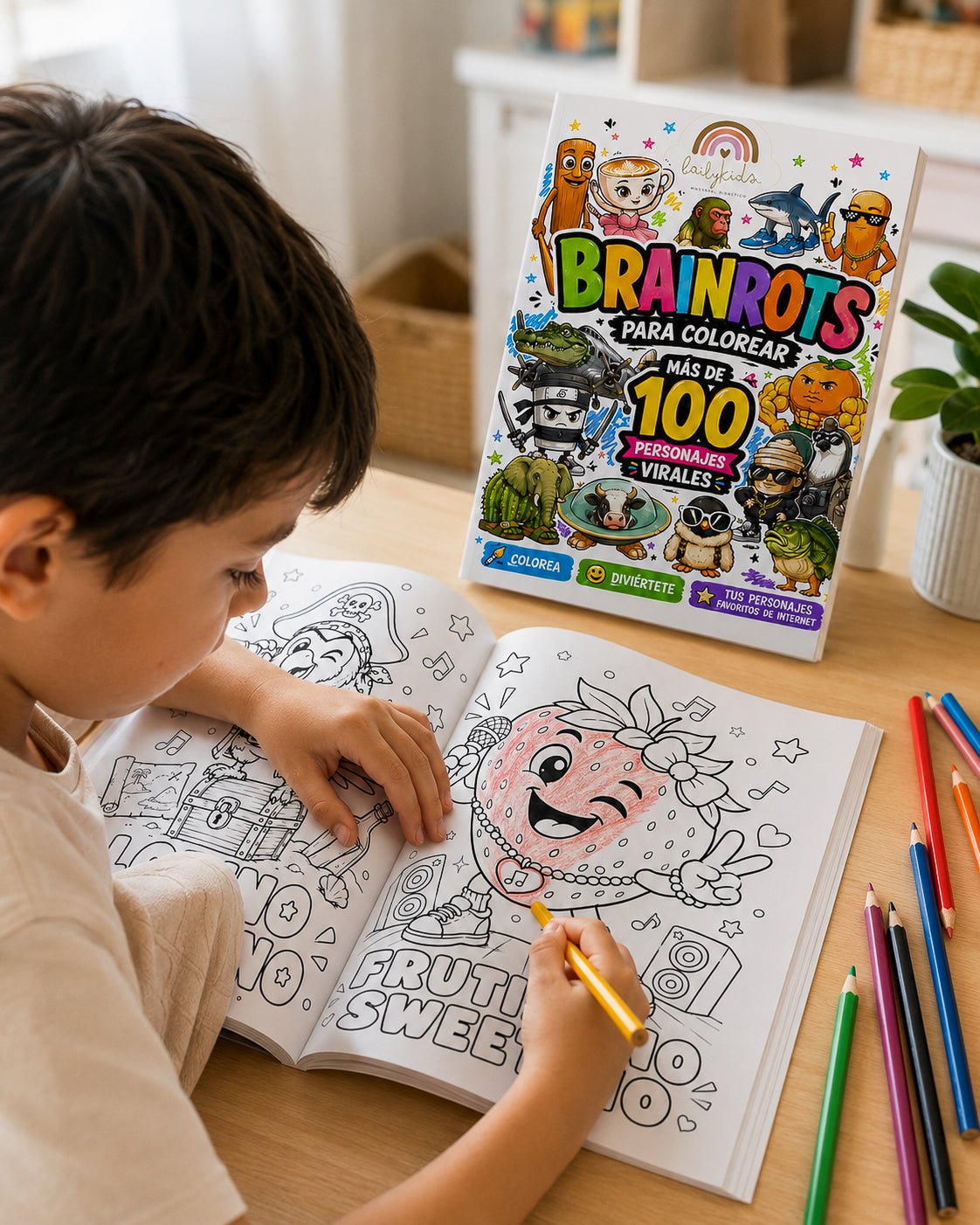 Brainrots para colorear | Libro PDF con 100+ personajes - BailyKids