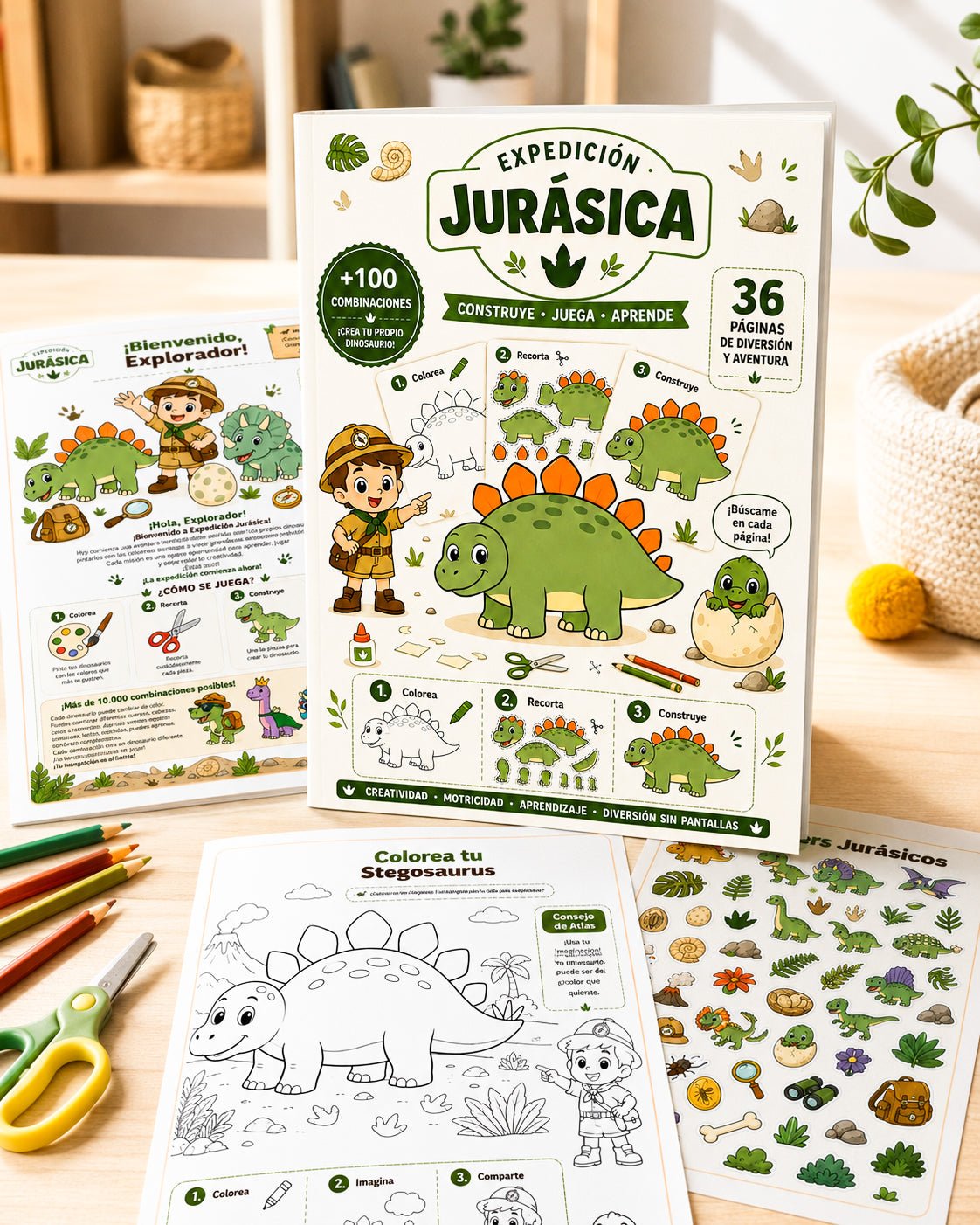 Crea tu propio dinosaurio | Kit jurásico imprimible