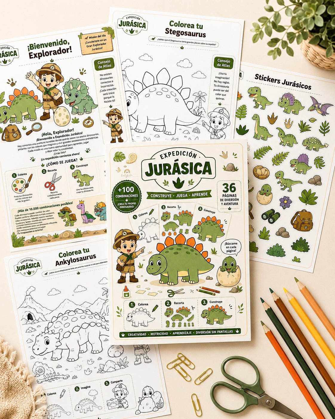 Crea tu propio dinosaurio | Kit jurásico imprimible - BailyKids