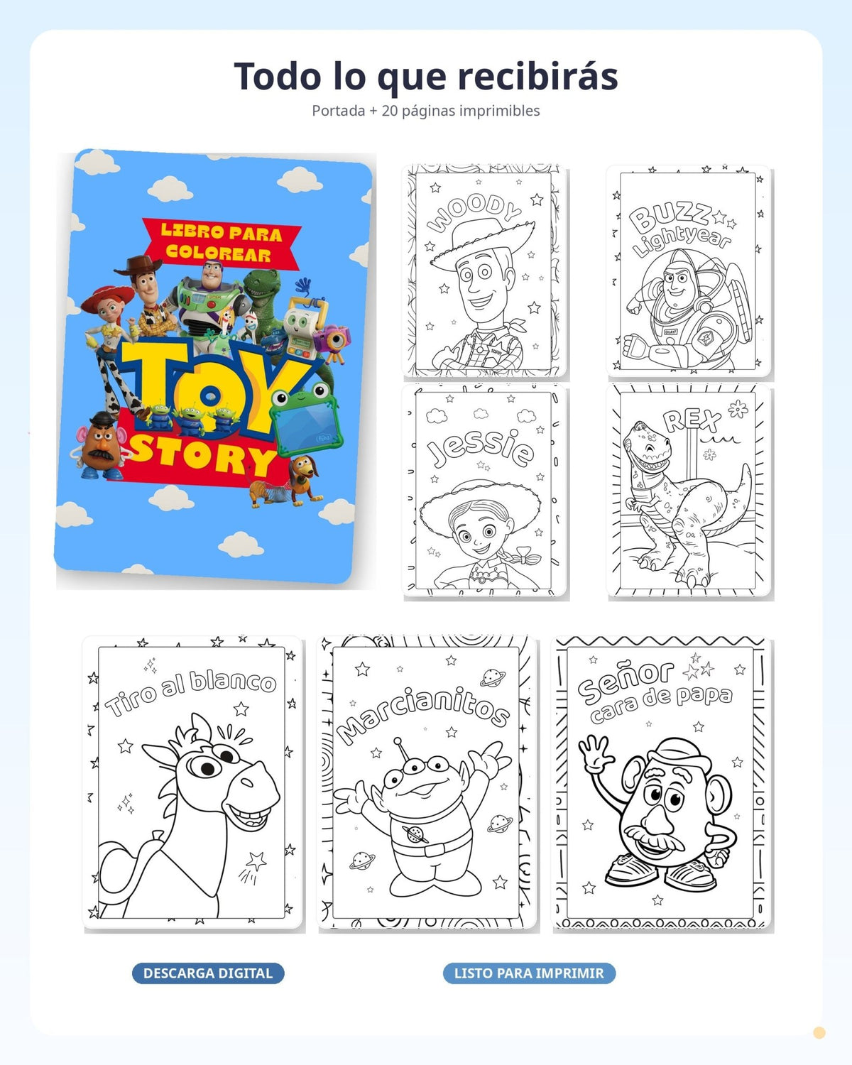 Libro para colorear Toy Story - BailyKids
